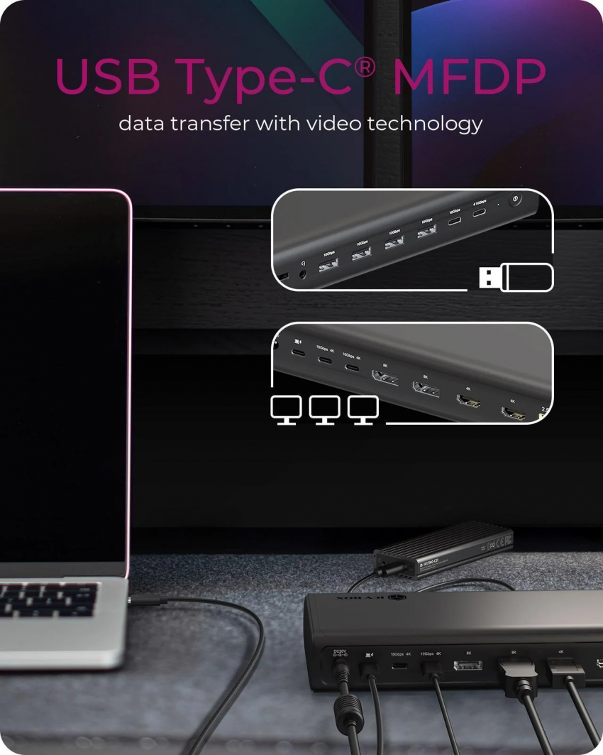 Icy Box IB-DK7401-CU31 DockingStation 17-in-1 met 6x video output - foto 4